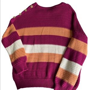 Lumiere sweater, size Small, colors: purple, orange, white